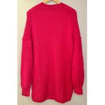 Free People All Mine Cotton Alpaca Blend Raspberry Red V-Neck Oversized Sweater Photo 3