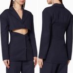 Jacquemus NWT  Arles Mini Cutout Blazer Dress Linen Dark Blue Size 34 (2 US) Photo 12