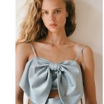 ZARA  Elegant Blue Bow Crop Top Photo 0