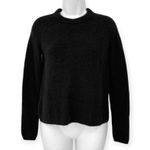 Jenni Kayne | Small | Cashmere Boxy Ribbed Crewneck Fisherman Sweater in Black Photo 6