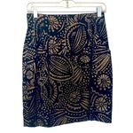 Karl Lagerfeld printed black and gold velvet jacket and skirt suit. Size 6. EUC. Photo 3