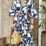 DESMOND & DEMPSEY H&M Banana Leaf Print Linen Photo 14