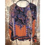 Karen Kane  boho blouse, size medium, orange blue Photo 6