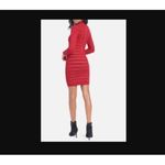 Bebe NEW Goji Berry Red Sheer Stripe Sweater Dress Sheath Bodycon Size Small Photo 4