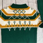 Vintage JCPenney green yellow knit sweater grandpa style Photo 14