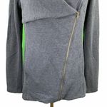 H by Bordeaux Navy Fleece Zip Up Sweatshirt Moto Jacket Photo 2