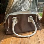 Rafe Brown and White Shoulder Bag with Silver Hardware Photo 6