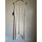 IN Studio White Gauzy Tiered Beaded Sequin Vneck Handkerchief Maxi Dress sz L Size L Photo 3