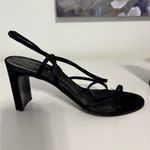 Richard Tyler Vintage Made in Italy WELL WORN formal Satin Heels Sandals Size 8 Black Photo 1