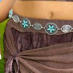 Turquoise Silver Color Vintage Carved Flower Style, Waist Chain Belt Photo 0