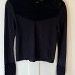 Free People Free‎ People Women’s Boho Black Crochet Knit Sweater Top Size XS Photo 0