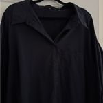 English Factory  Collar Flare Skirt Dress Navy Blue Long Sleeve Dress 2X Photo 4