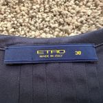 Etro dark blue silk long sleeve top size 38 Photo 5