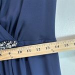 Eliza J Women Sz 8 Navy Blue Embellished Chiffon Gown Formal Elegant Chic Guest Photo 7