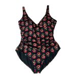 Boden Women's Floral One Piece Swimsuit Size 16R Ruched Tummy Control Swimwear Black Photo 5