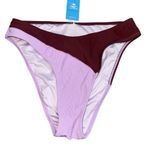 Cupshe  Women's Colorblock High Waist Bikini Bottom Size M Purple Photo 0
