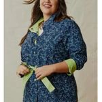 Matilda Jane Women's Navy Blue Floral Lime Green Utility Jacket 2X Photo 0