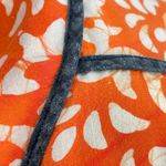 Muumuu Dress Orange White Pattern Batik Fabric‎ Short Sleeves Maxi Bow Casual Photo 5