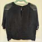 Amour Vert  Sylvie Cupro Silk Top‎ Blouse Black Sz S NWT Photo 5