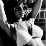 Catalina  Black Crochet Halter Swim Bikini Top size Medium Photo 5