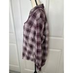 Old Navy  The Boyfriend Shirt Medium Plaid Flannel Raisin Arizona‎ Burgundy Photo 2