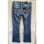 Miss Me  Easy Boot Jeans Flowers/Embroidered/Gem Logo Size 31 Low Rise Photo 3