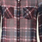 Charlotte Russe Plaid Button Up Tunic Shirt 90s Grunge Sheer Top Size Small Photo 6