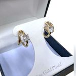 Exquisite Diamond Zircon 1β Gold Plated Hoops, 1.5 Photo 3