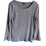 J.Crew Gray Ribbed Bell Sleeve Long Sleeve Top Photo 0