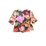 STINE GOYA SGNAICA TOP SUMMER NIGHT POPPIES Floral Print Wrap Top 3/4 Sleeve L Brown Size L Photo 6