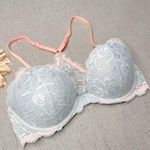 PINK - Victoria's Secret Victoria’s Secret Pink Date Racerback Push Up Bra Silver Lace 32D Photo 2