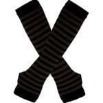1 Pair of Black and grey striped fingerless gloves Photo 5