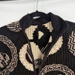 Handmade Vintage Womens Abstract Mixed Media Fine European Reversible Tapestry Jacket Med Photo 9