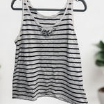 Lane Bryant Striped Lace Tank Top Black White Size 14/16 Embellished Jewels Photo 0