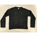 Reclaimed Vintage Sweater Sz M Grunge Whimsigoth Witchy Goth Unisex Black Holes Size M Photo 3