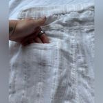 Anthropologie  Hei Hei Beach Bound Linen Pull On White and Metallic Pants Photo 6