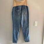 Indigo Blue Maternity Full Panel Belly Distressed Straight Leg Ankle Jeans 1x Photo 2