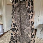 Leopard Print Waterfall Cardigan Vest Open Front Boho Buttery Soft M/L Festival Black Size M Photo 0