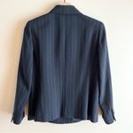 Emanuel Ungaro Vintage Wool Blazer Jacket in Black, Textured Pin Stripes, Sz 2P Black Photo 7