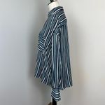 Free People Mad About You Striped Satin Button Down Shirt Small Photo 7