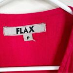 Flax  Shirt Womens P 4-6 Red Linen Long Sleeve Button Front Lagenlook Minimalist Photo 2