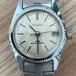 Timex Rare Vintage Ladies Mechanical Watch Stainless Dial Bracelet Date Window Photo 2