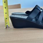 Italian Shoemakers  Black Wedge Slip On Sandal Sz 9M Silver Accent New Adalynn Photo 5