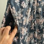 Loft Blue Floral Button Down Fit and Flare Short Sleeve Dress with Pockets Size 4 Photo 2