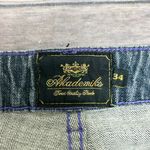 Akademiks Washed Out Black Gray Purple Embroidery Low Rise Bermuda Jean Short 34 Photo 7