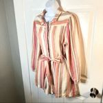 Francesca’s Coco & Jaimeson Brand Rosy Stripe Belted Linen Romper Cream Pink M Red Size M Photo 6
