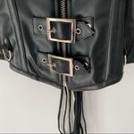 Corset Attire Black Faux Leather Buckles NWTs 28 Photo 2