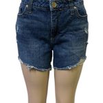Seven7  Denim High Rise Distressed Raw Hem Cotton Weekend Shorts Womens 10 Photo 0