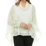 Women's Soft Cowl Neck Cape White Photo 0