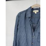 Anthropologie Cloth &‎ Stone  Button Up Shirt Dress Mini Tunic Women M Blue Retro Photo 5